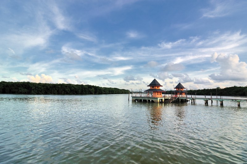 footbridge connecting with the thatched jetty in kuantan