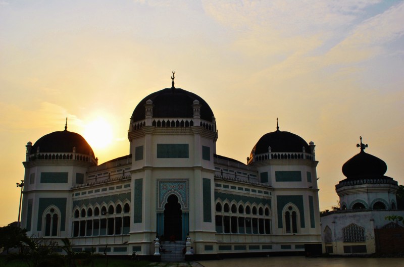 Sunset At The Great Mosque or Masjid Raya, Medan