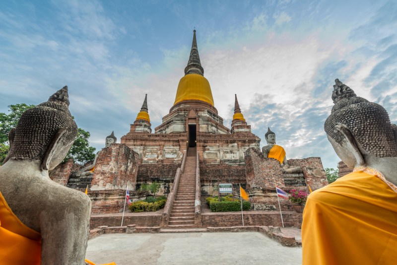 Wat Yai Chai Mongkol at Ayutthaya, Thailand