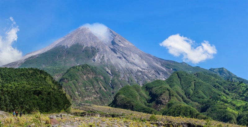 Mount Merapi on a clear sunny day, Java, Indonesia