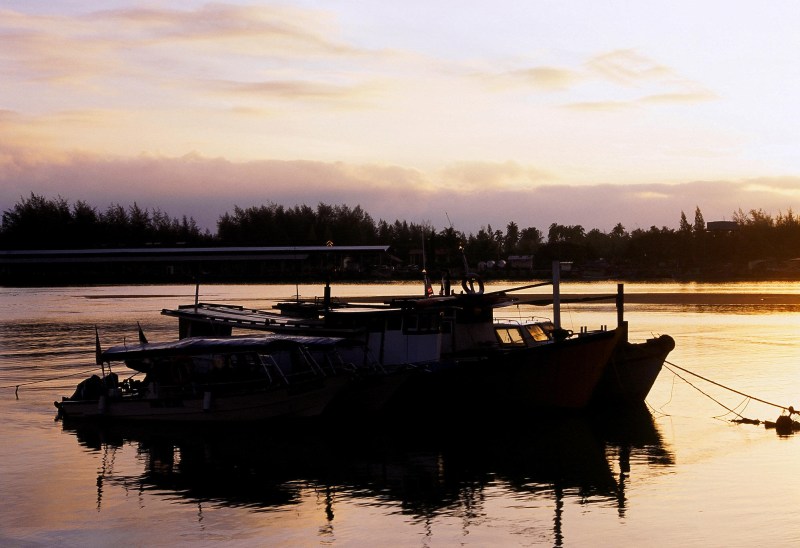 Anchored after landing the catch