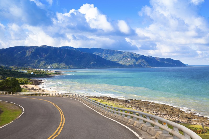 Roadside with ocean view of Kenting National Park, Taiwan