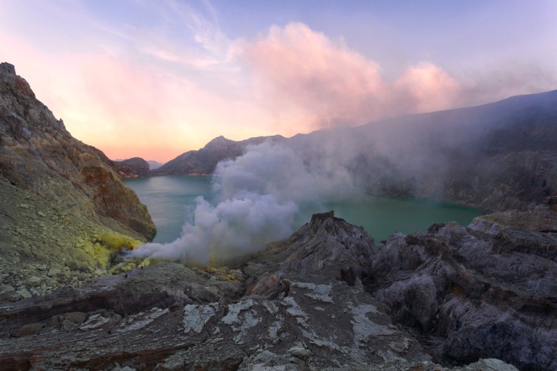 Kawah Ijen Volcano of East Java, Indonesia.