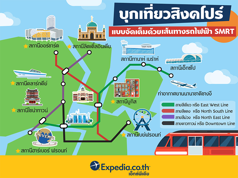 บุกเที่ยวสิงคโปร์แบบจัดเต็มด้วยเส้นทางรถไฟฟ้า Smrt