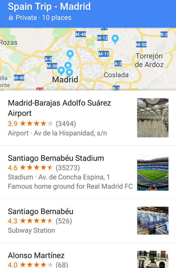 Dream Destination Spain - Google map1