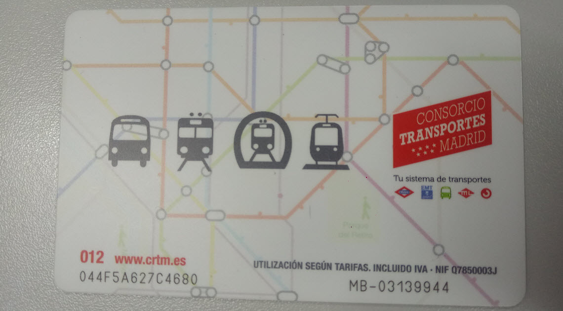 Dream Destination Spain - Metro card Madrid