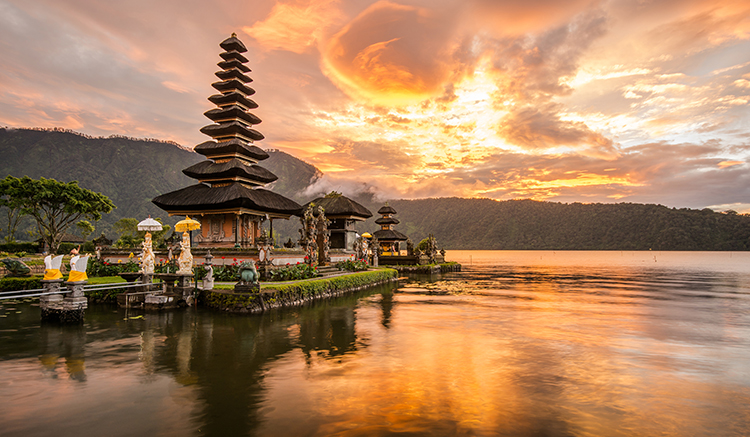 Pura Ulun Danu Bratan at Bali, Indonesia