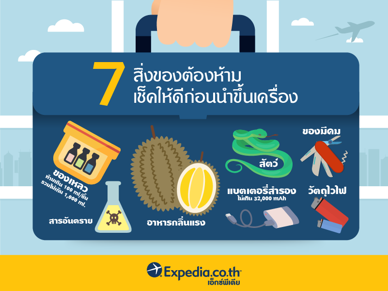 เช็คให้ดี 7 สิ่งของที่ห้ามนำขึ้นเครื่องบิน!